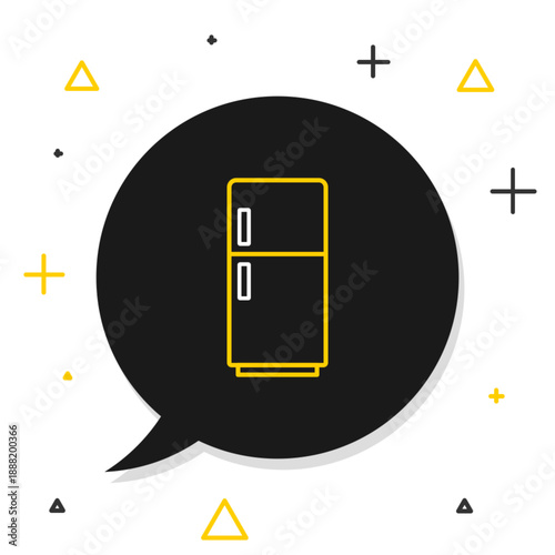 Line Refrigerator icon isolated on white background. Fridge freezer refrigerator. Household tech and appliances. Colorful outline concept. Vector