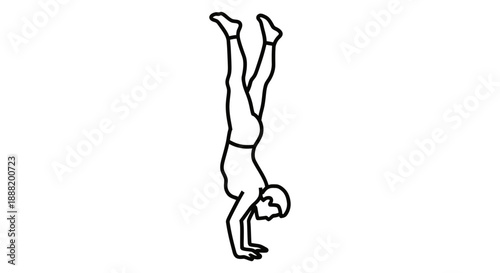 handstand illustration depicting a person demonstrating balance and strength for modern fitness apps and wellness content.