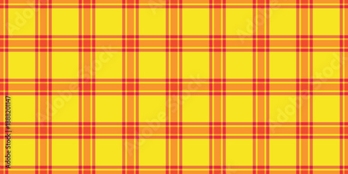 Wallpaper texture pattern vector, tough textile fabric plaid. Performance seamless check tartan background in orange and yellow colors.