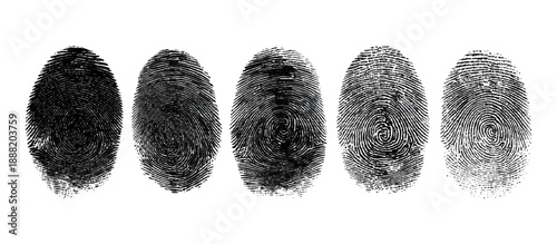 Abstract fingerprint brush ink pattern set isolated background. grunge hand fingerprint mark illustration overlay texture and creative art print.