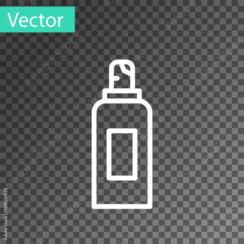 White line Paint spray can icon isolated on transparent background. Vector