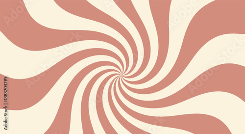 Retro spiral pattern with beige and pink swirl design