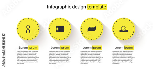 Set Dental pliers, Dentures model, Toothpaste and Otolaryngological head reflector. Business infographic template. Vector