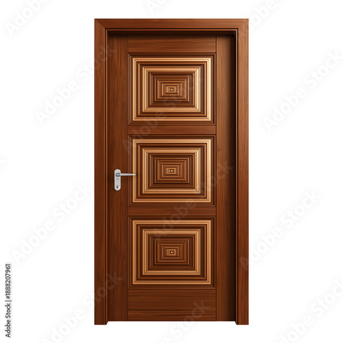 wooden door isolated on white