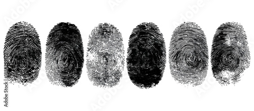 Abstract fingerprint brush ink pattern set isolated background. grunge hand fingerprint mark illustration overlay texture and creative art print.