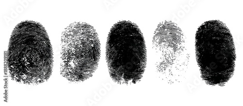 Abstract fingerprint brush ink pattern set isolated background. grunge hand fingerprint mark illustration overlay texture and creative art print.