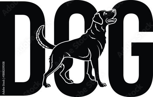 Adorable Dog Silhouette Graphic Design Featuring Canine Companion And Pet Portrait