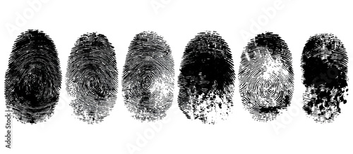 Abstract fingerprint brush ink pattern set isolated background. grunge hand fingerprint mark illustration overlay texture and creative art print.