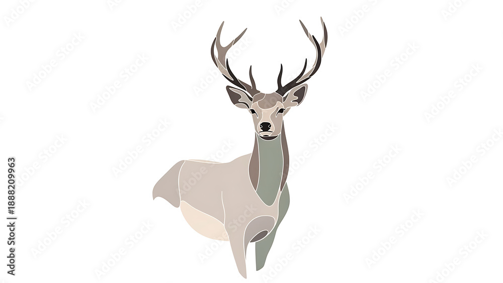 Naklejka premium Deer with Large Antlers isolated on a transparent background