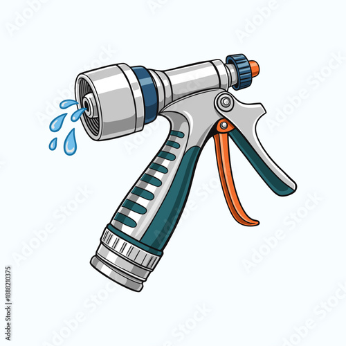 Water sprayer gun icon logo flat vector design