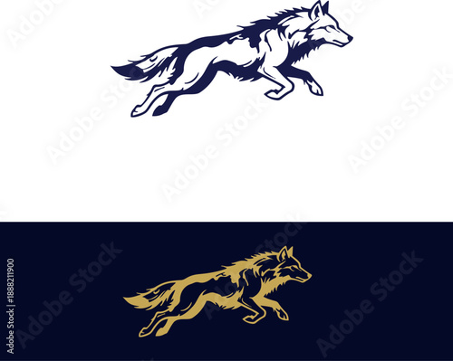 Εκτύπωση καμβά Minimalist wild wolf predator emblem for outdoor, tactical, or team identity