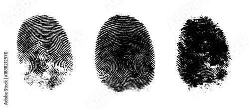 Abstract grunge fingerprint set texture background design. grungy ink fingerprint rough dirty and identity pattern vector illustration bundle.