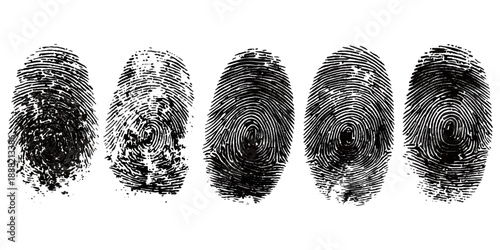 Abstract grunge fingerprint set texture background design. grungy ink fingerprint rough dirty and identity pattern vector illustration bundle.