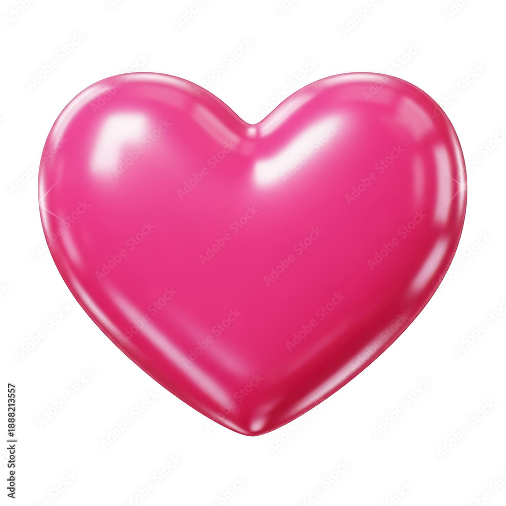Fototapeta premium Pink heart icon isolated on transparent background