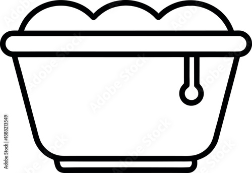 Water Bath Silhouette with Bubbles and Faucet Attachment