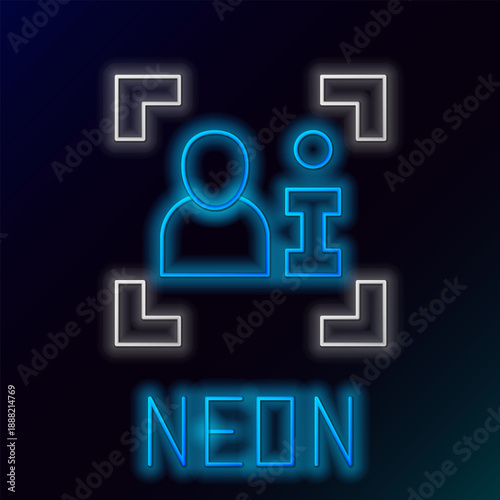 Glowing neon line Television report icon isolated on black background. TV news. Colorful outline concept. Vector