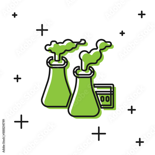 Black Smoke from factory icon isolated on white background. Environmental pollution problem, smoke pipes of factory, ecology industrial harm. Vector