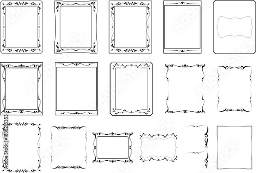 black and white set of delimiters for text, dividers