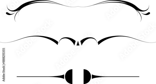 black and white set of delimiters for text, dividers