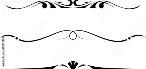 black and white set of delimiters for text, dividers