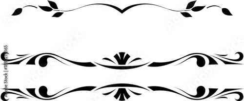 black and white set of delimiters for text, dividers