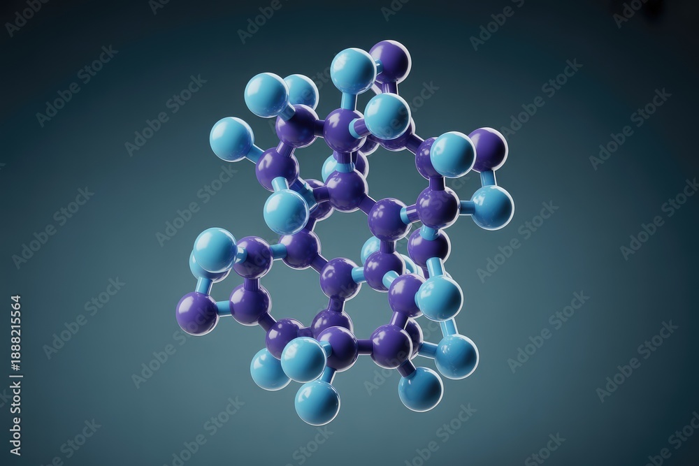 Fototapeta premium Molecular structure of a chemical compound in 3D space