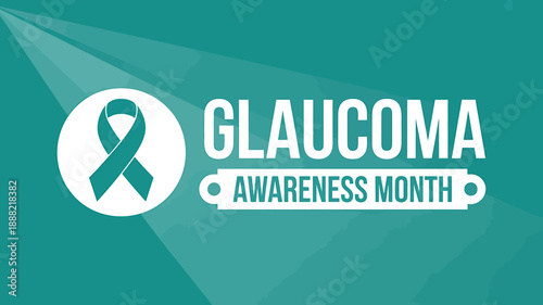 Glaucoma Awareness Month Ribbon Symbol on Teal Background