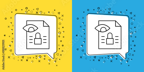 Set line Journalistic investigation icon isolated on yellow and blue background. Financial crime, tax evasion, money laundering, corruption. Vector