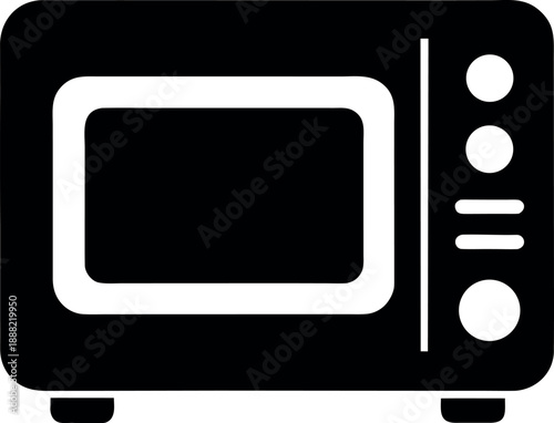 Fotografía Stylized Black Icon of Microwave Oven with Three Control Buttons