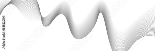 Elegant abstract design featuring monochrome wavy fine lines intertwined against a white background. vector.eps 10