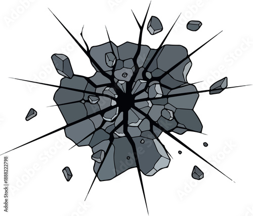 Cracked surface illustration a visual representation of damage, breakage, and impact on a surface