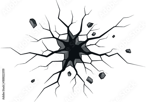 Impact Crack Design A Powerful Graphic Element for Visual Communication and Storytelling