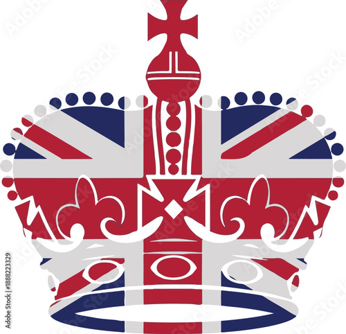 Royal crown silhouette with united kingdom flag design