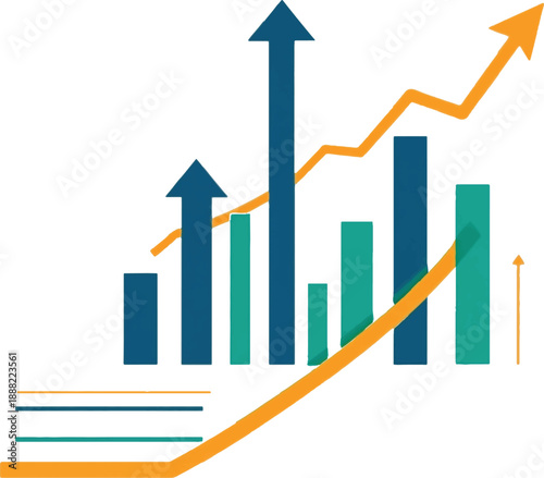 Business growth graph with upward trend and colorful bars Free Download Business growth graph with upward trend and colorful bars - GFXLoad