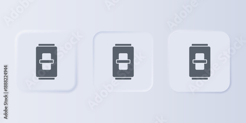 Grey Electric light switch icon isolated on grey background. On and Off icon. Dimmer light switch sign. Concept of energy saving. Set icons in square buttons. Vector