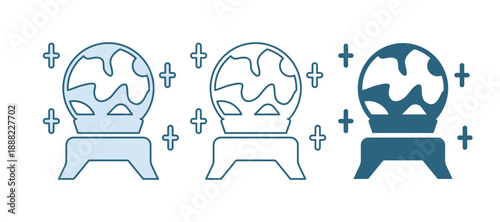 Blue Magic ball icon isolated on white background. Fortune teller. Crystal ball. Vector