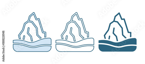 Blue Iceberg icon isolated on white background. Vector