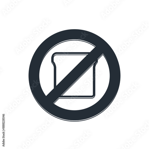 Black Gluten free grain icon isolated on white background. No wheat sign. Food intolerance symbols. Vector