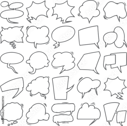 Speech bubble vector set comic and cartoon balloon collection