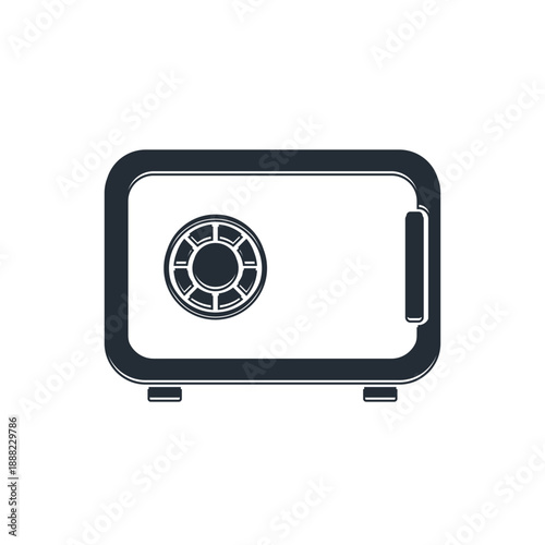 Black Safe icon isolated on white background. The door safe a bank vault with a combination lock. Reliable Data Protection. Vector