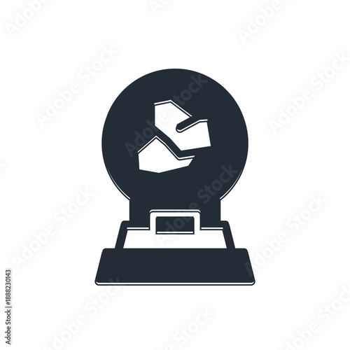 Black Exhibition with various minerals, rocks and crystals icon isolated on white background. Minerals exhibition, mineralogy, geology expo or museum. Vector