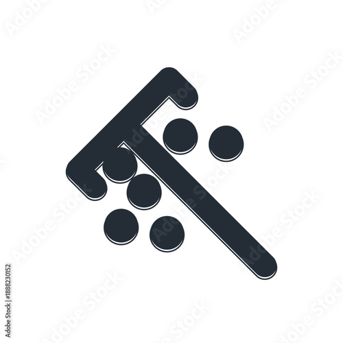 Black Stick for chips icon isolated on white background. Casino gambling. Vector