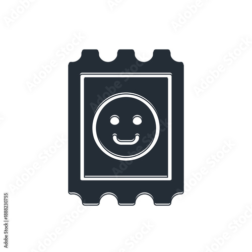 Black LSD acid mark icon isolated on white background. Acid narcotic. Postmark. Postage stamp. Health danger. Vector