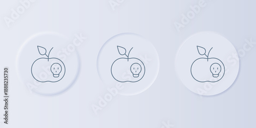 Grey Poison apple icon isolated on grey background. Poisoned witch apple. Set icons in square buttons. Vector
