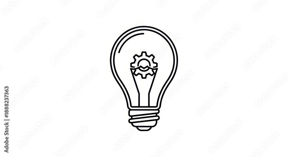 Obraz premium Lightbulb with Gear Inside - Innovation Concept