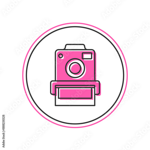 Filled outline Photo camera icon isolated on white background. Foto camera. Digital photography. Vector