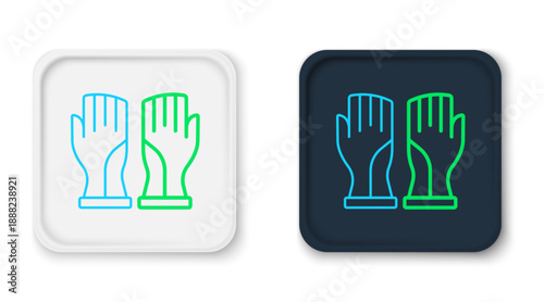 Line Firefighter gloves icon isolated on white background. Protect gloves icon. Colorful outline concept. Vector