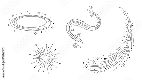 Abstract geometric patterns isolated on white background, Vector