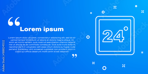 White line Thermostat icon isolated on blue background. Temperature control. Vector