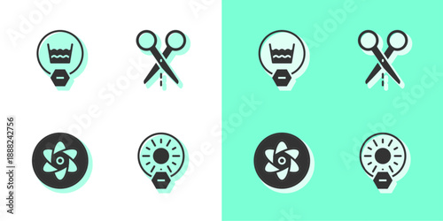 Set No direct sunlight, Delicate wash, Test tube and flask and Scissors with cut line icon. Vector